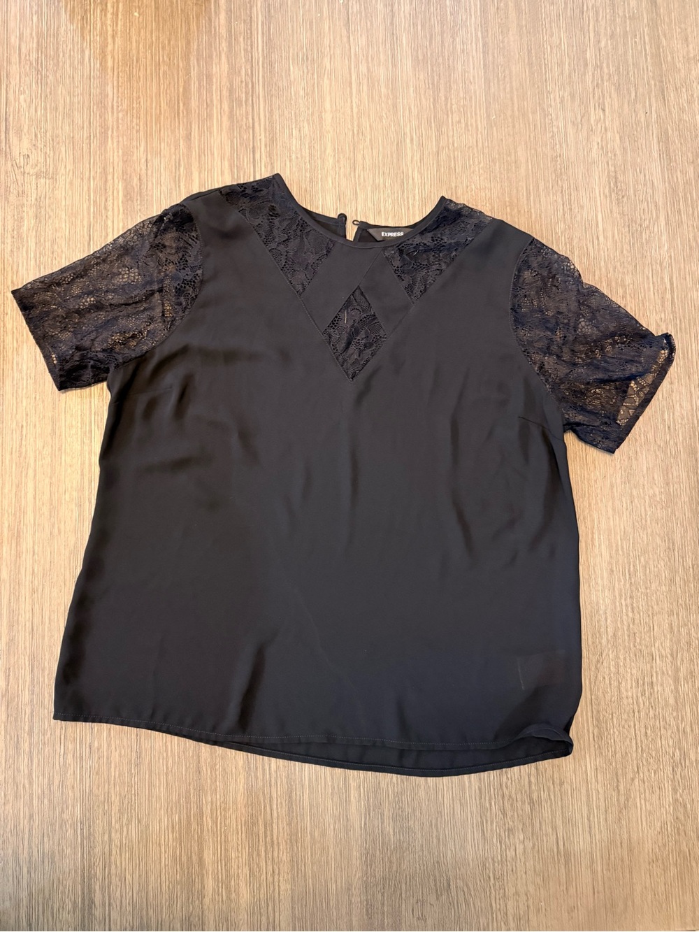 Express Black Lace Sleeve Blouse